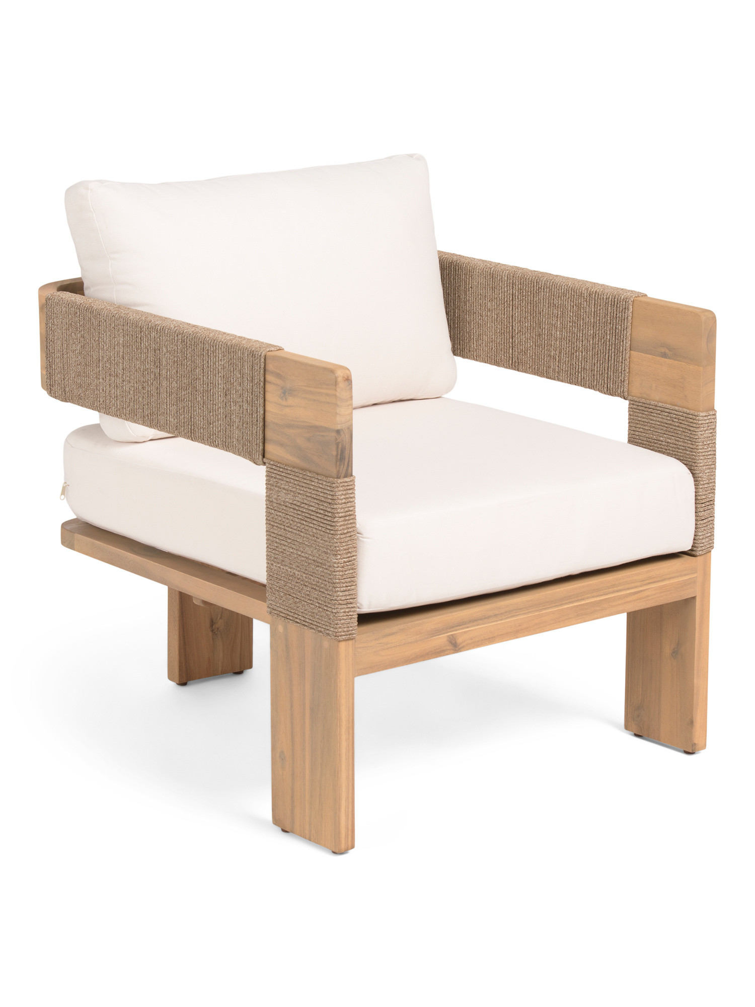 28x27 Outdoor Rope Detail Acacia Wood Accent Chair | TJ Maxx