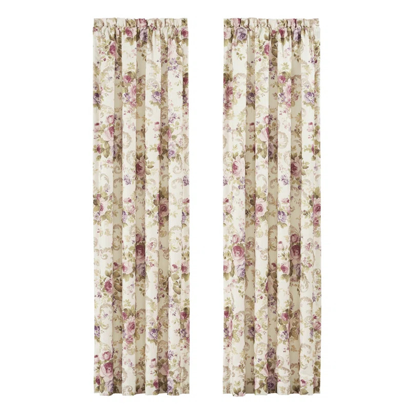 Shreffler Floral Room Darkening Rod Pocket Curtain Panels (Set of 2) | Wayfair Professional