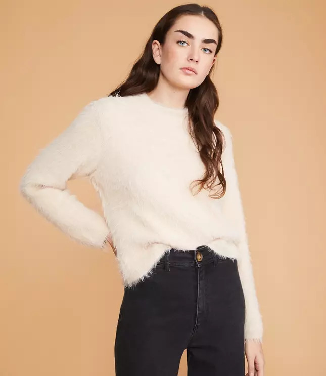 Fuzzed Mock Neck Sweater | Lou & Grey | Lou & Grey (US)