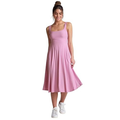 Beyond Yoga Women's Featherweight At The Ready Square Neck Dress, Pink Haze Heather, XX-Large | Amazon (US)