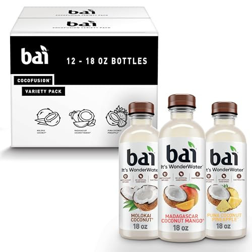 Bai Coconut Variety Pack, Antioxidant Infused Water Beverage, with Vitamin C and No Artificial Sweeteners, 18 fl oz bottles, 12 pack | Amazon (US)