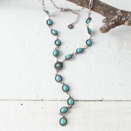 Dainty Oval Turquoise Y-Necklace | Rod's Western Palace/ Country Grace