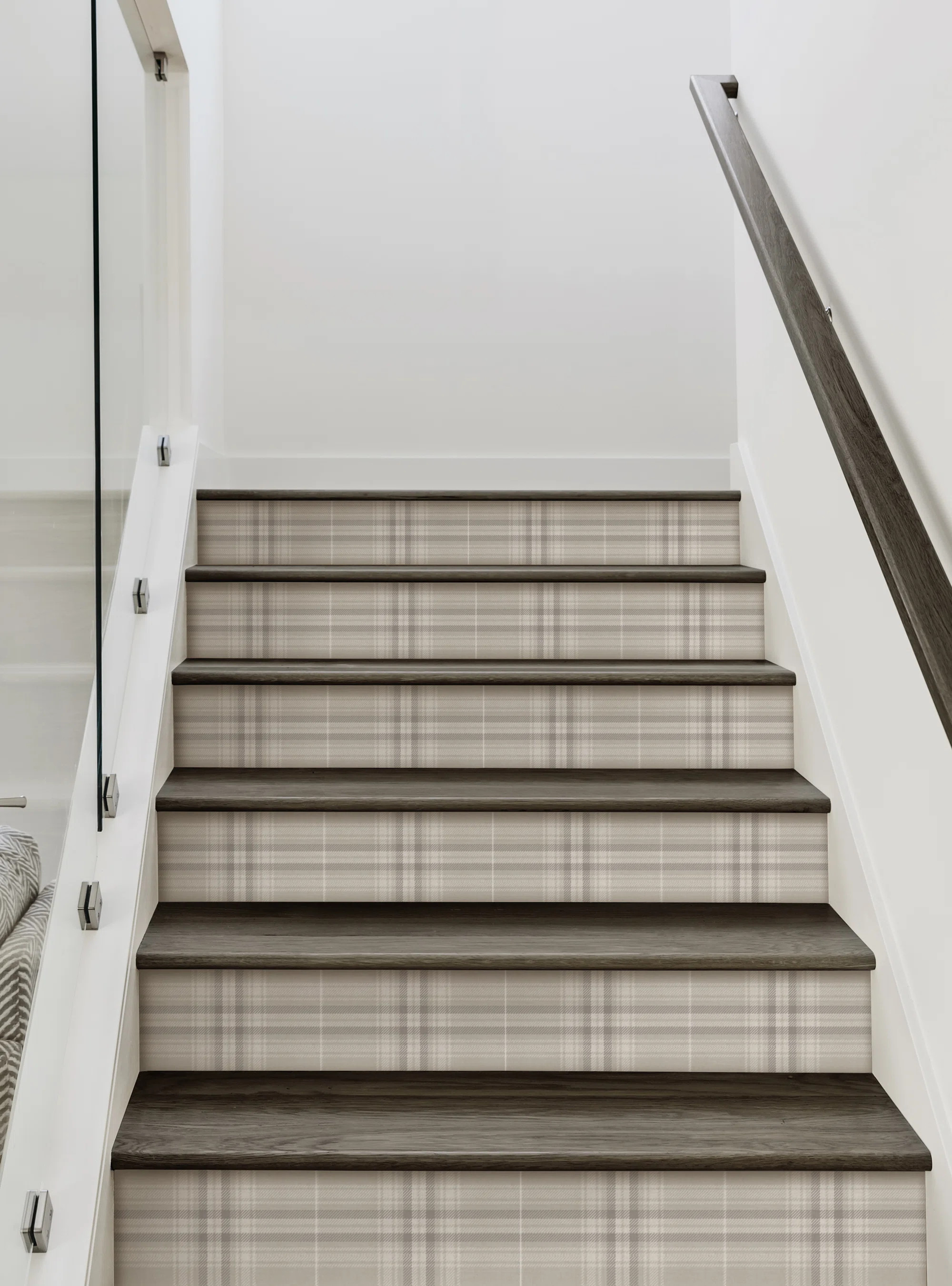 Cozy Plaid Vinyl Peel And Stick Stair Riser | Wayfair North America
