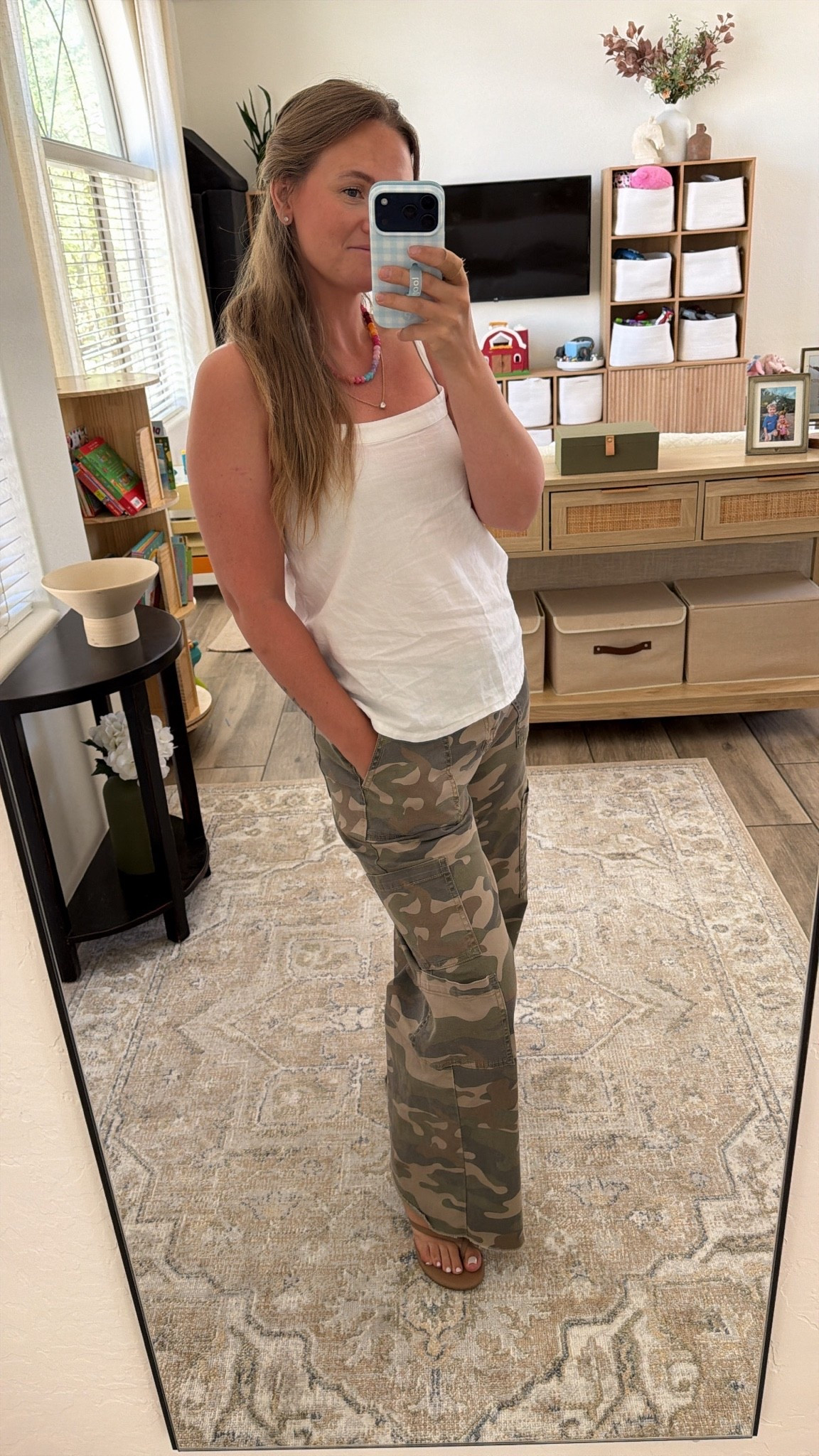 Camo pants and a white tank are a summer staple

#LTKmomlife #LTKootd #LTKgrwm