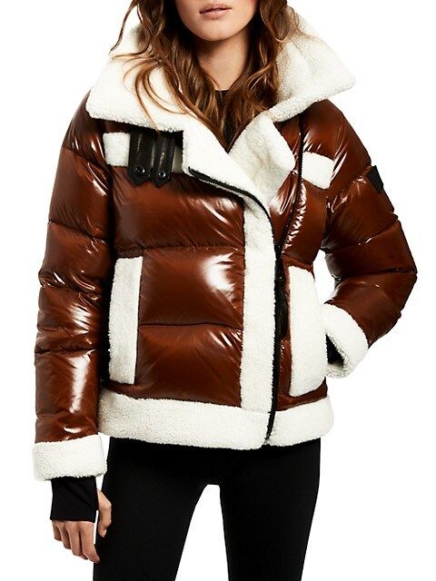Bianca Dyed Shearling Trim Puffer Jacket | Saks Fifth Avenue