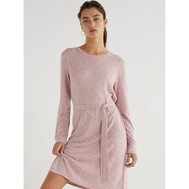 Time and Tru Women's Hacci Knit Midi Dress, Sizes XS-XXXL | Walmart (US)