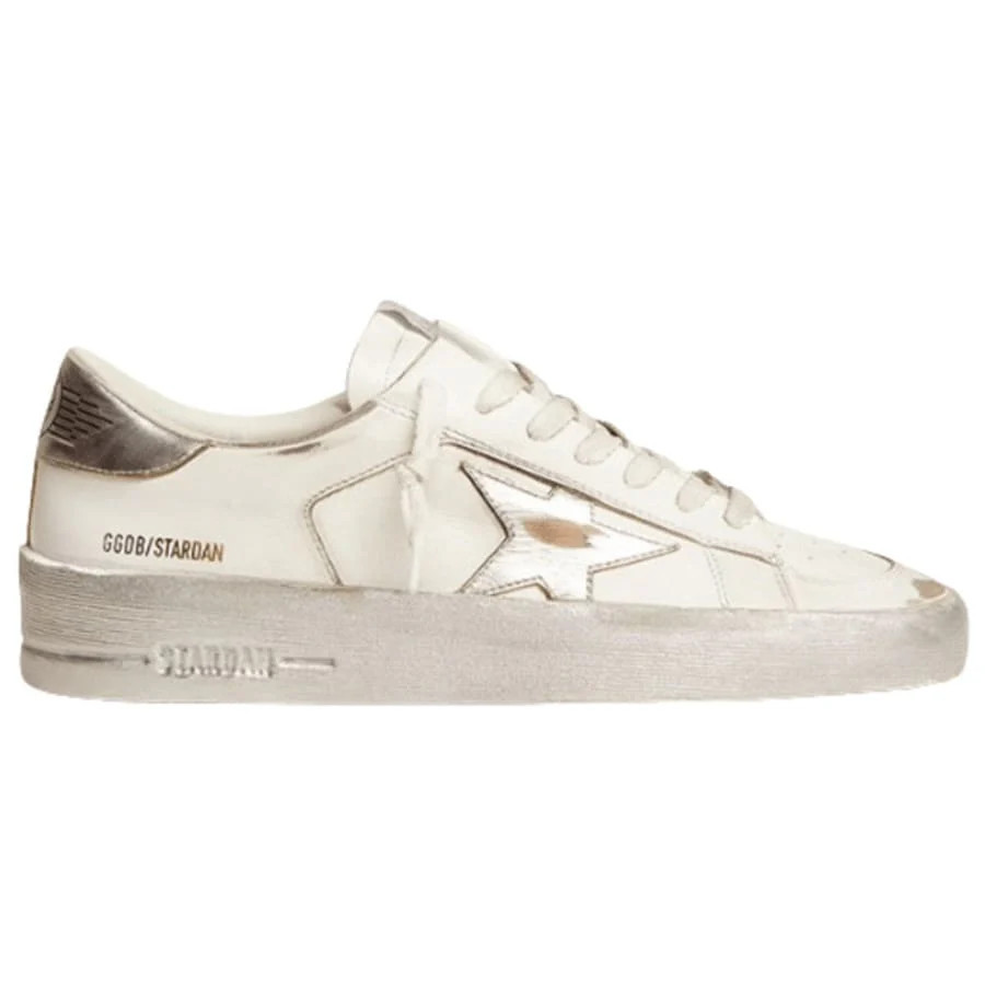 Golden Goose Stardan Silver Metallic Star and Heel Tab Women's Sneakers | Shop Simon