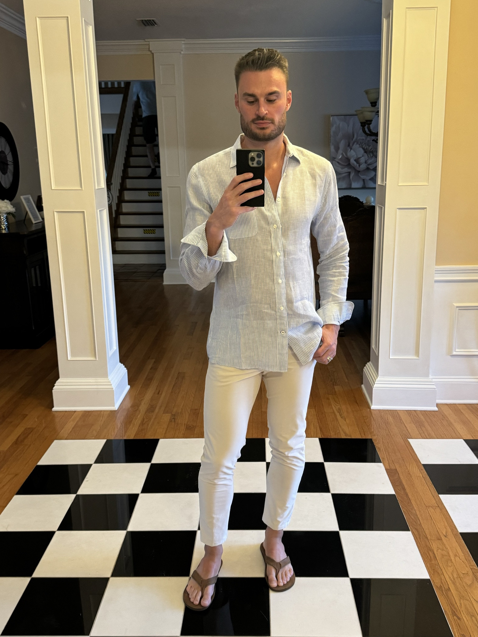 Laguna Linen button down from Faherty. My favorite travel button down. Lightweight and beachy but still sharp enough for dinners and nights out. I’m 6’4 and wear a large tall. Love when brands have Tall options! 

#LTKmens #LTKtravel #LTKMostLoved