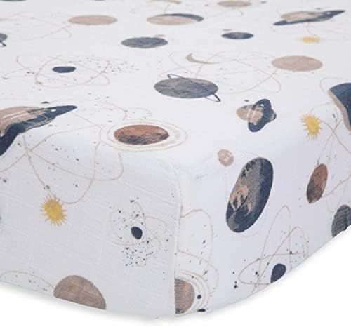 Little Unicorn Planetary Fitted Crib Sheet | 100% Cotton Muslin | Super Soft | Sized for Standard Ba | Amazon (US)