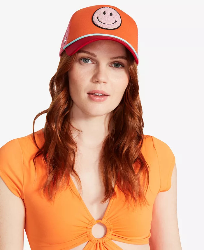 Women's Smiley Chenille Patch Trucker Hat | Macys (US)