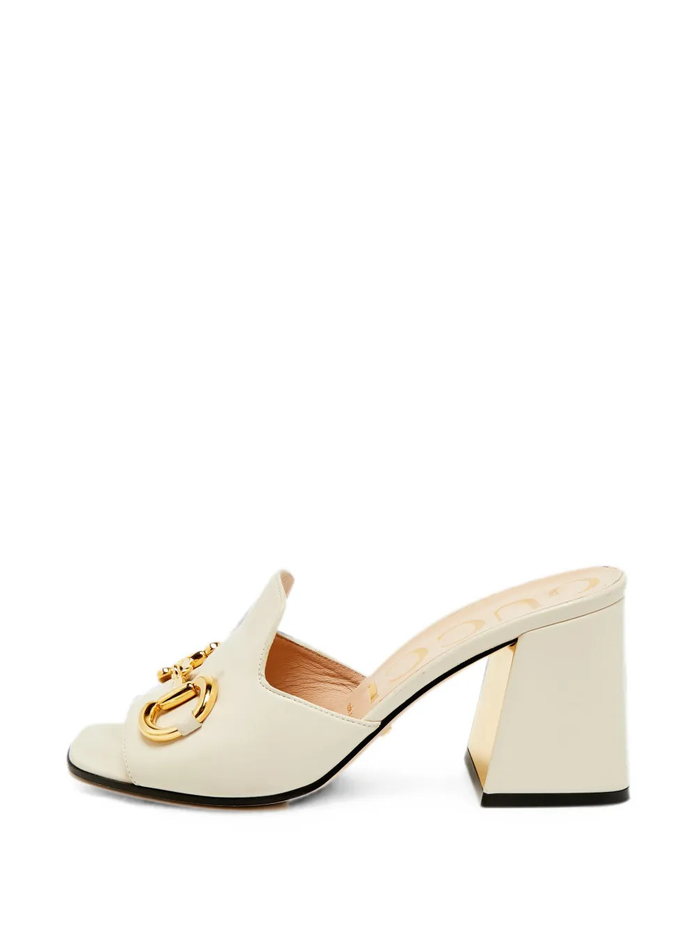 Gucci Pre-Owned Horsebit leather heeled sandals - Neutrals | Farfetch Global