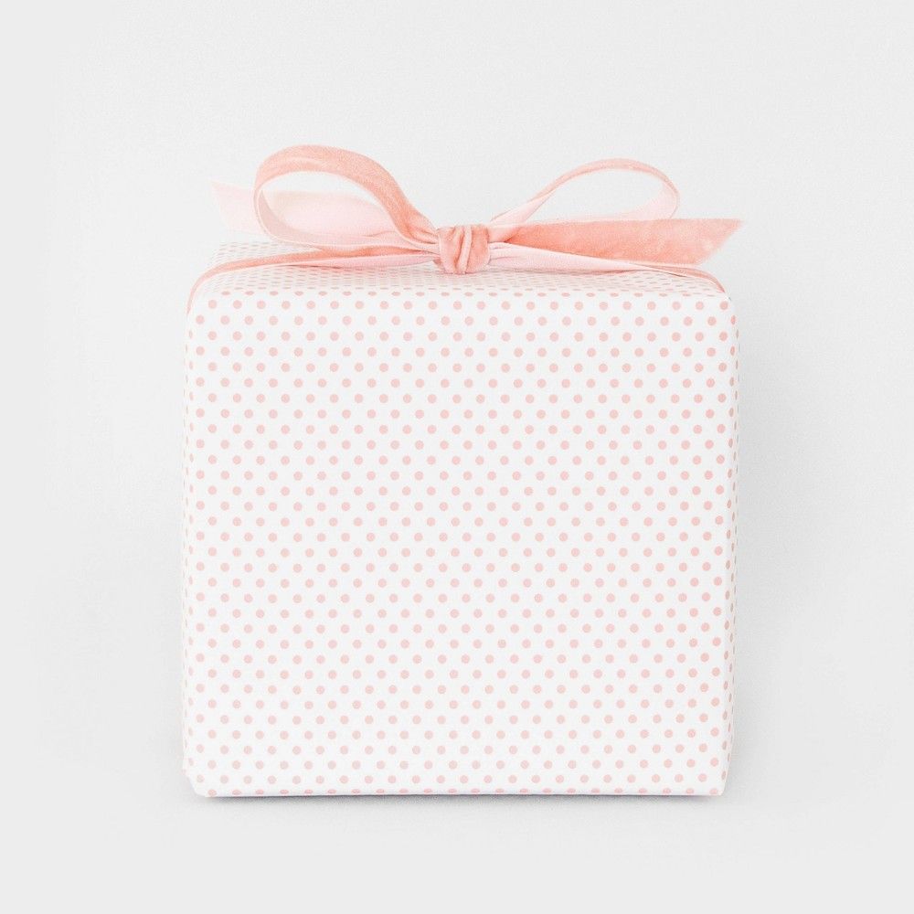 30 sq ft Rose Tiny Dot on White Gift Wrap - Sugar Paper + Target | Target