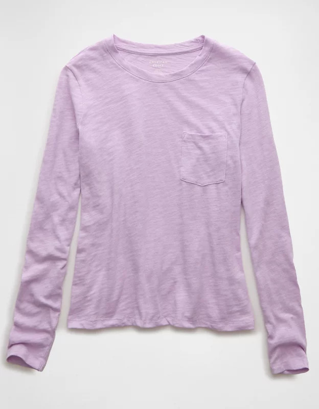 AE Long-Sleeve Pocket T-Shirt | American Eagle Outfitters (US & CA)