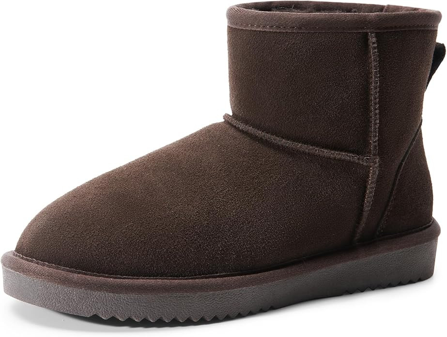 DREAM PAIRS Snow Boots for Women Genuine Suede Faux Fur Lining Classic Water Resistant Anti-Slip ... | Amazon (US)