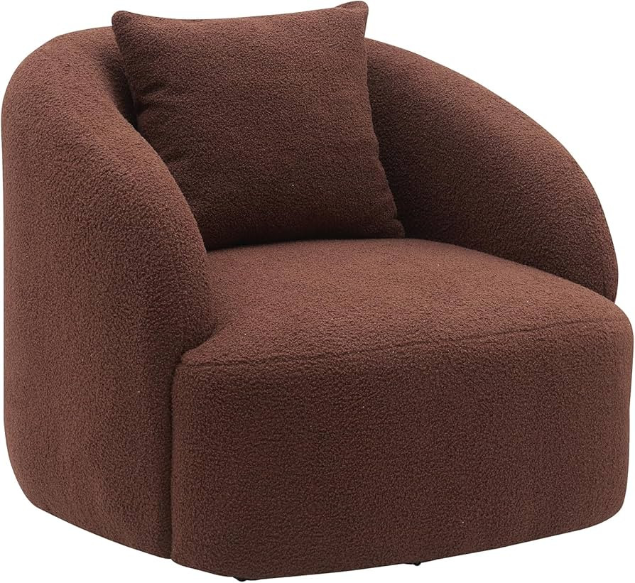 Swivel Barrel Chair Velvet Mordern Accent Chair, Swivel Round Chair Comfy Sherpa Swivel Chair, Sw... | Amazon (US)