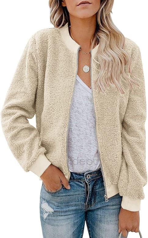 ReachMe Womens Cute Fall Light Jacket Oversized Sweatshirts Casual Full Zip Up Y2K Hoodies with Pock | Amazon (US)