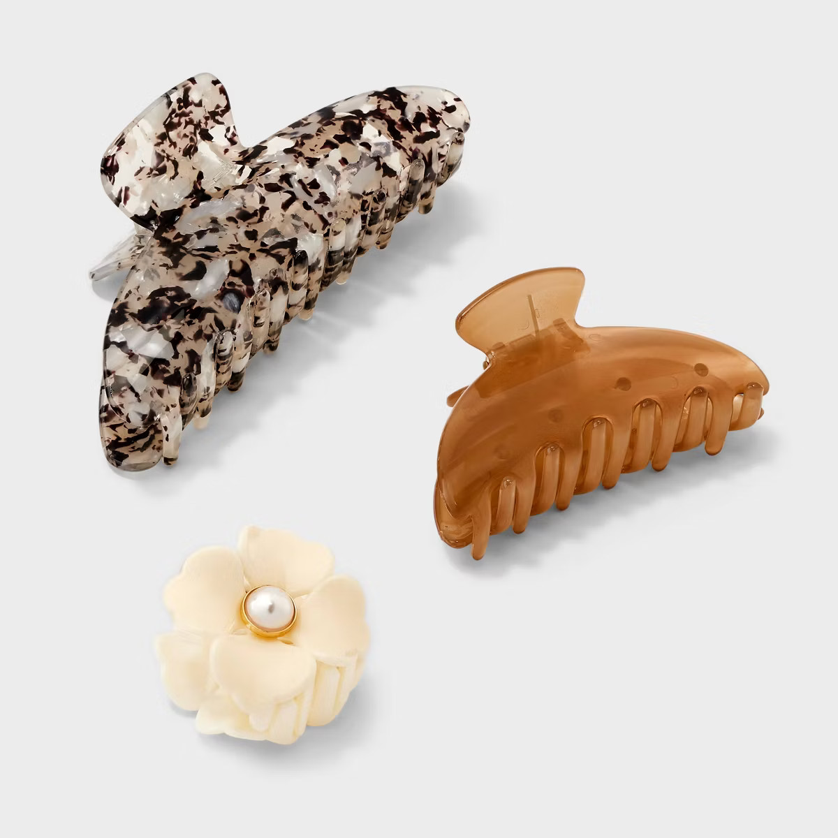 Flower Claw Hair Clip Set 3pc - A New Day™ | Target