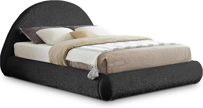 Meridian Furniture RudyBlack-Q Rudy Collection Modern | Contemporary Teddy Fabric Queen Bed with ... | Amazon (US)