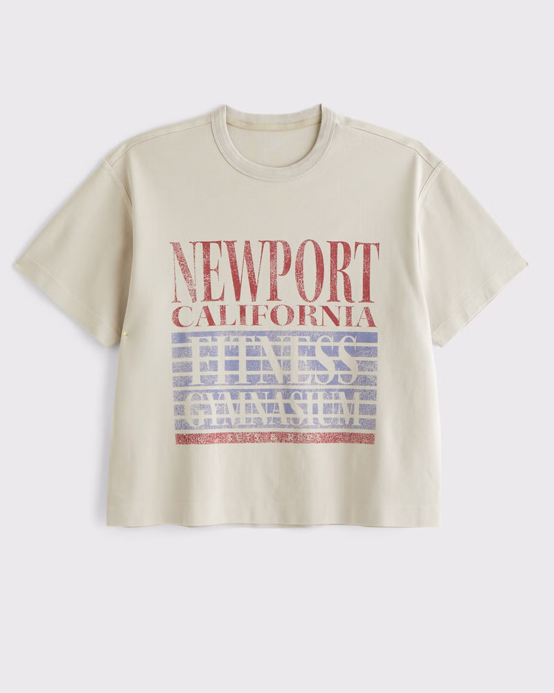 Abercrombie & Fitch Men's YPB Active Cropped Heavyweight Cotton Tee in Taupe - Size XS | Abercrombie & Fitch (US)