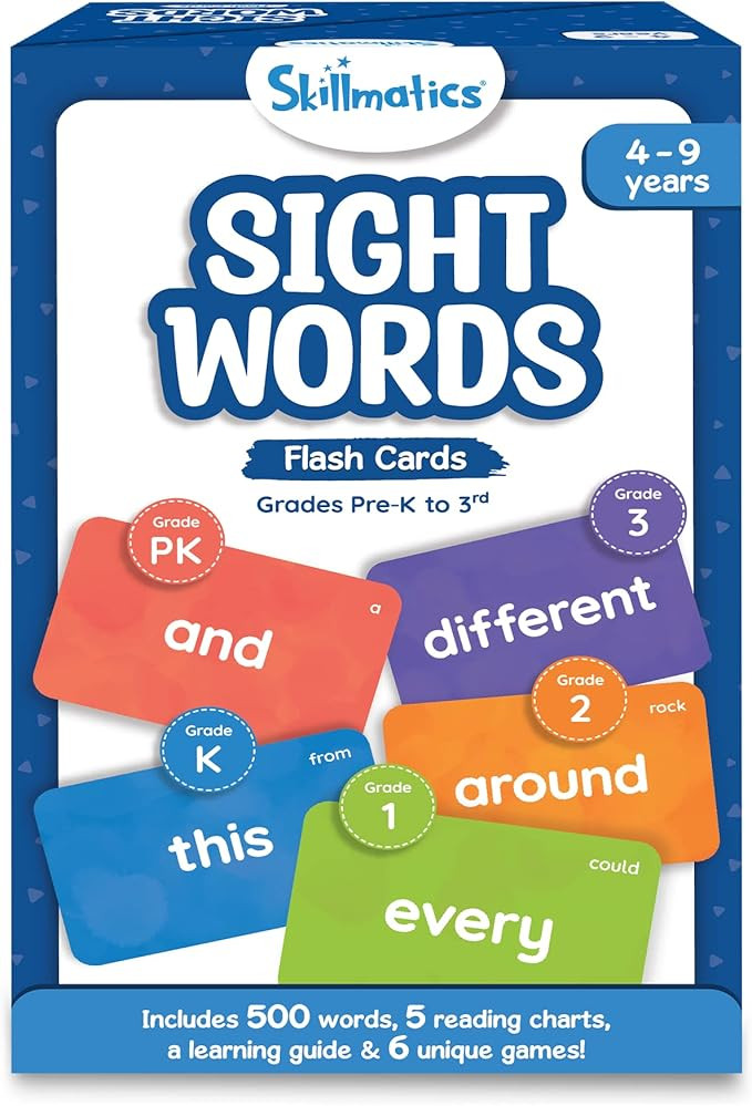 Skillmatics Flash Cards - 500 Sight Words, for Preschool (Pre-K), Kindergarten,1st, 2nd, 3rd Grad... | Amazon (US)