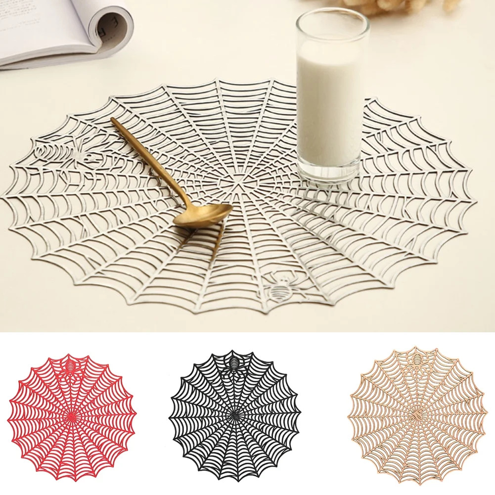 Travelwant Halloween Spider Web Placemats, Spider Web Table Runner Halloween Spider Web Coasters ... | Walmart (CA)