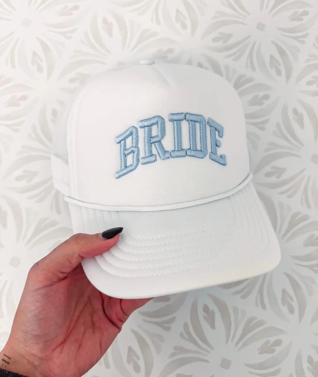 personalized bride hat, bride puff embroidered foam trucker hat, custom bride foam trucker hat, b... | Etsy (US)