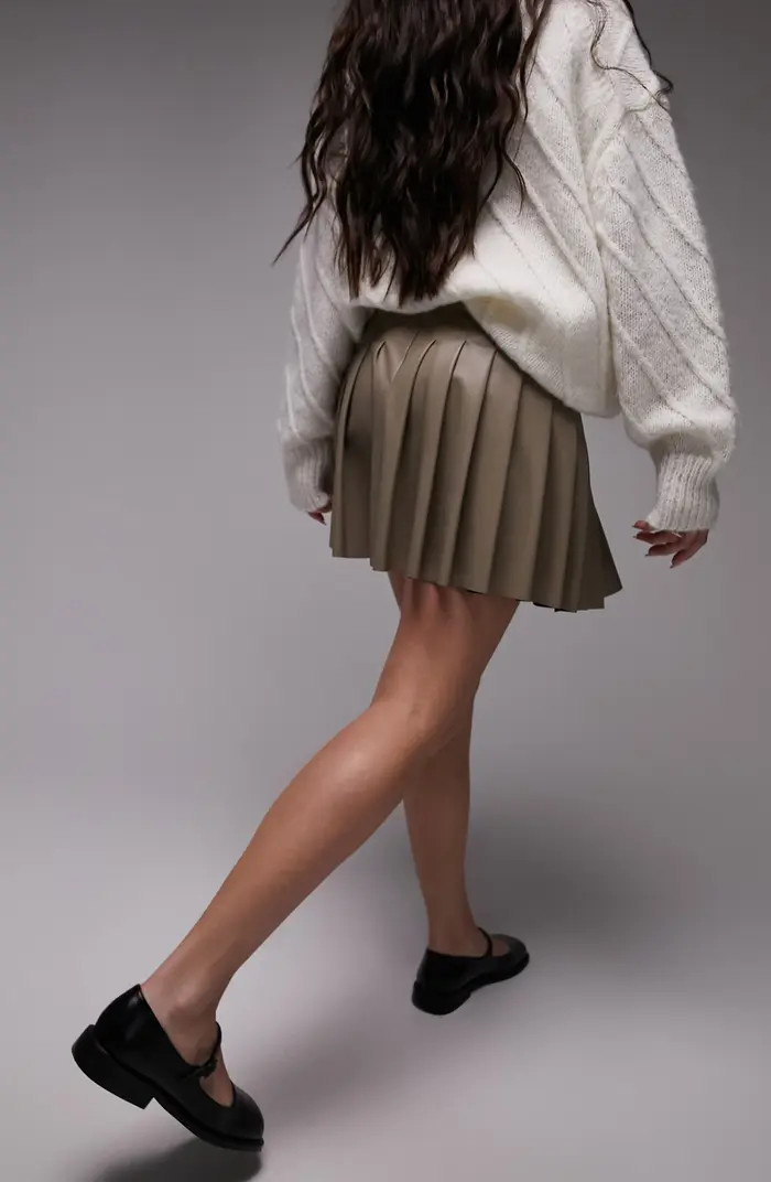 Topshop Pleated Faux Leather Miniskirt | Nordstrom | Nordstrom