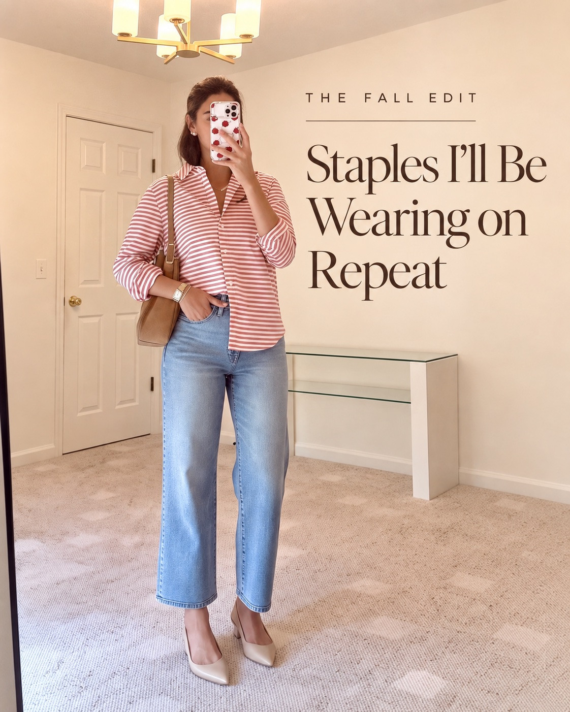 Fall Staples I'm wearing on repeat:
Sizing:
Madewell wide leg (Blue and white) TTS, I'm wearing a size 27 in Standard Lenght
Lodge Pants: Size Small
Levi's jeans: TTS, I'm wearing a 27 with a 29 inseam
Black dress; Size Small
Denim shirt: runs oversized, I'm wearing a size XS
Red Striped shirt: Size 6 - I sized up.
Loafers: I sized up 1/2 size. Wearing a size 9
Trench Coat: Size Small
Cropped: Size Small (Linked similar options)
Brown Jeans: TTS - Wearing a 27 with a regular lenght

#LTKSeasonal #LTKOver40 #LTKmomlife