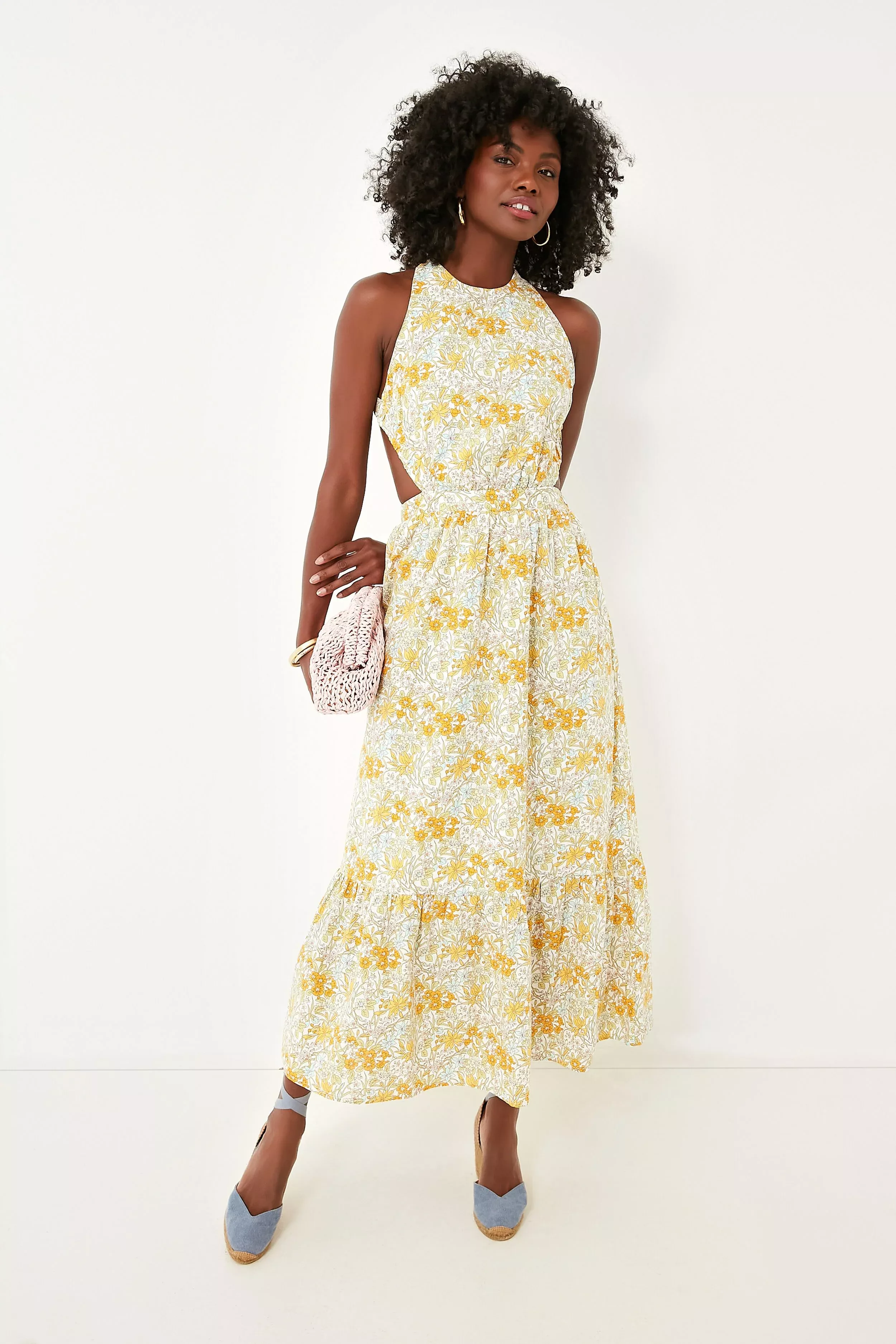 Pastel floral hotsell midi dress