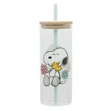 Peanuts Snoopy 22oz Glass Sipper Hug Cup | Walmart (US)