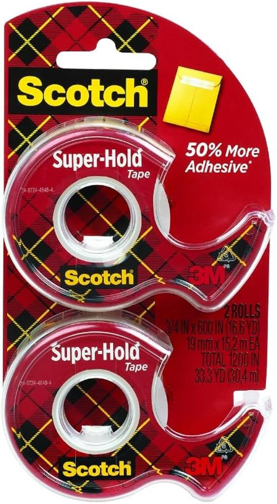 Scotch Super-Hold Tape, 2 Rolls, 3/4 x 600 Inches, Dispensered | Amazon (US)