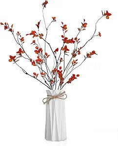 Riceshoot 6 Pcs 35.4 Inches Spring Artificial Leaves Branches Green Fake Plants with Stems Faux L... | Amazon (US)