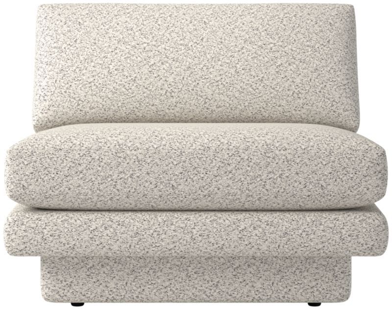 Plinth Modern Peppered Grey Boucle Accent Chair + Reviews | CB2 | CB2
