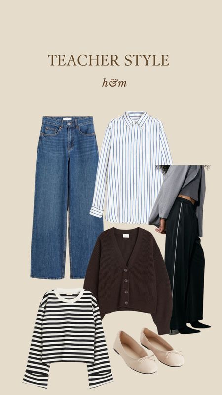 Teacher outfits that I love from H&M. I love jeans or comfy pants for a look with an oversized button down and you can dress them up with a cowboy boots or a ballet flats 

#LTKBacktoSchool #LTKstyletip #LTKunder50