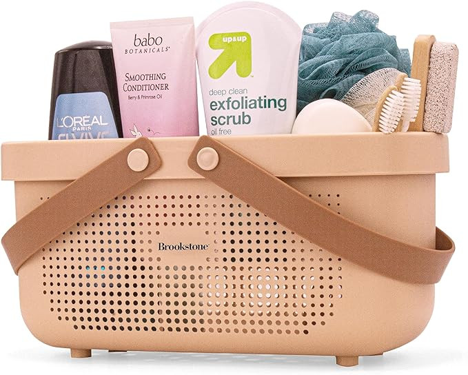 Brookstone BKH1634, Large Portable Shower Caddy with Soft Silicone Carrying Handle, Bathroom Orga... | Amazon (US)