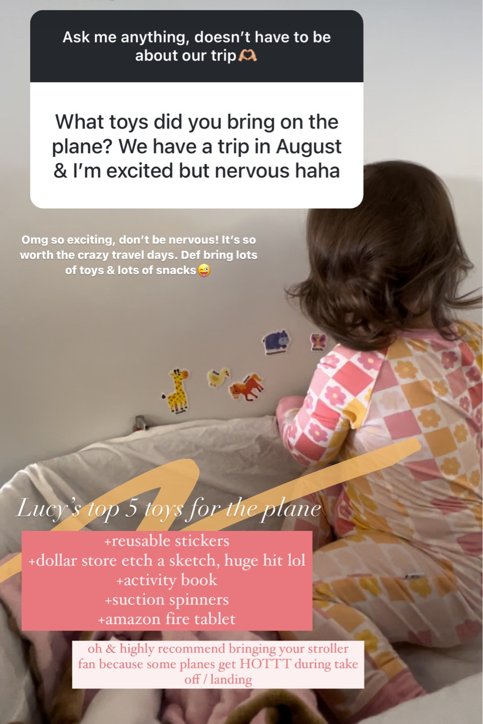 Toddler toy must haves for international travel! We went on 3 long flights and basically survived off toys and snacks. Linked our 16 month olds favorite toys that actually kept her entertained. Also highly recommend a fan because some planes turn off ac when taxing. 

Toddler travel / travel essentials / toddler toys / toddler travel toys / airplane toys / interactive toys toddler 

#LTKTravel #LTKKids #LTKBaby