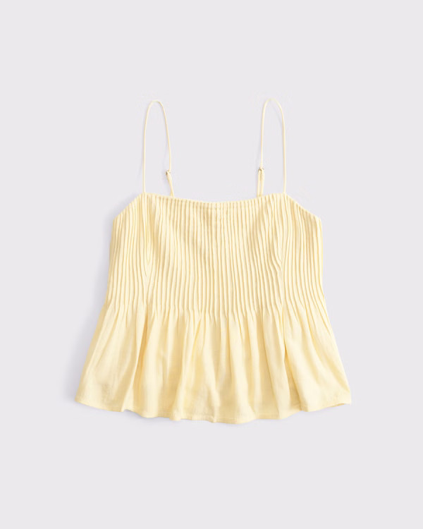 Women's Linen-Blend Pintuck Cami | Women's New Arrivals | Abercrombie.com | Abercrombie & Fitch (US)