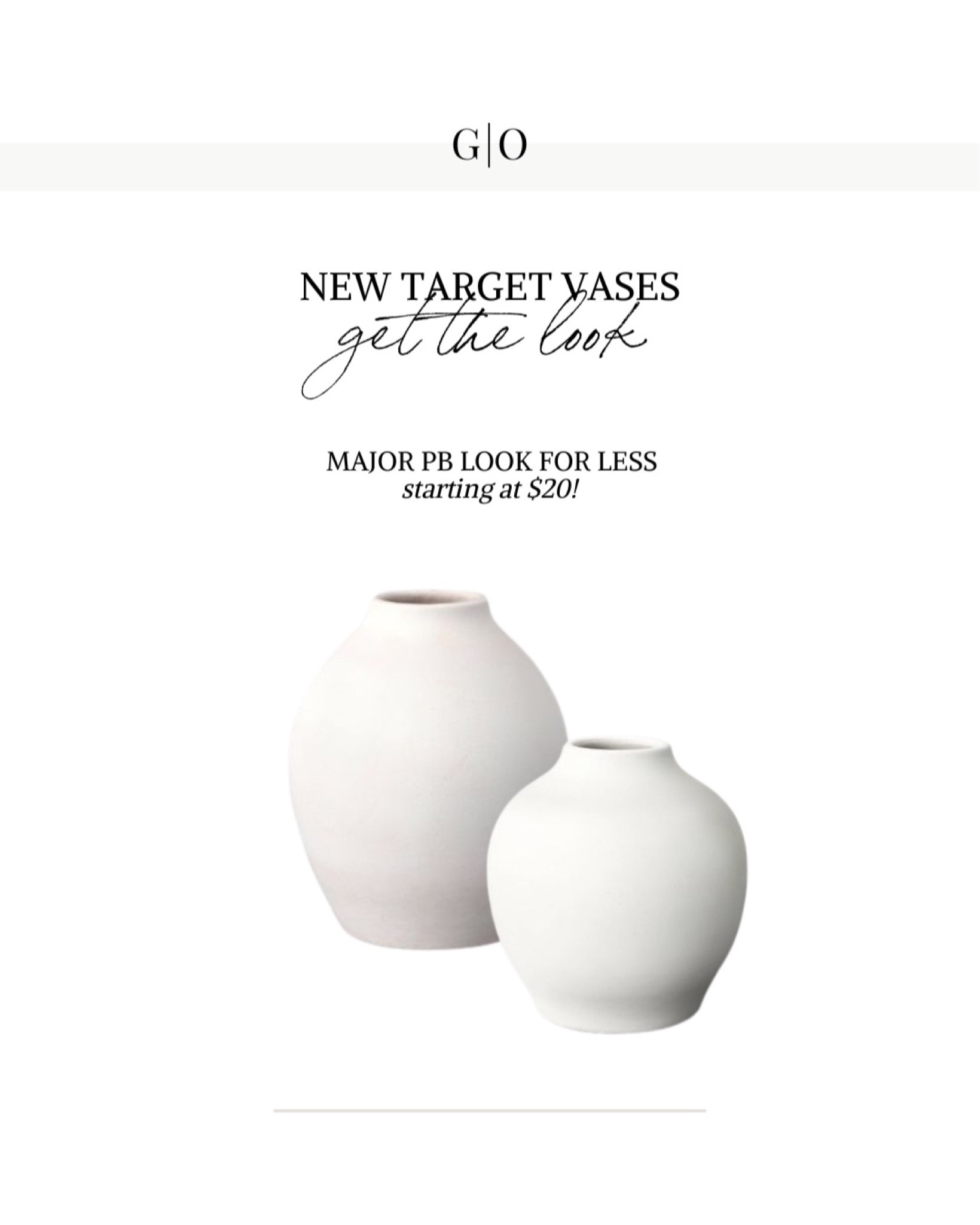White vases in stock - PB look for less vase $20! 

White vase. Target home decor. Vase. Pottery barn look for less. Home decor. Shelf decor. Table decor. Ceramic vase. 

#LTKhome #LTKunder50 #LTKsalealert