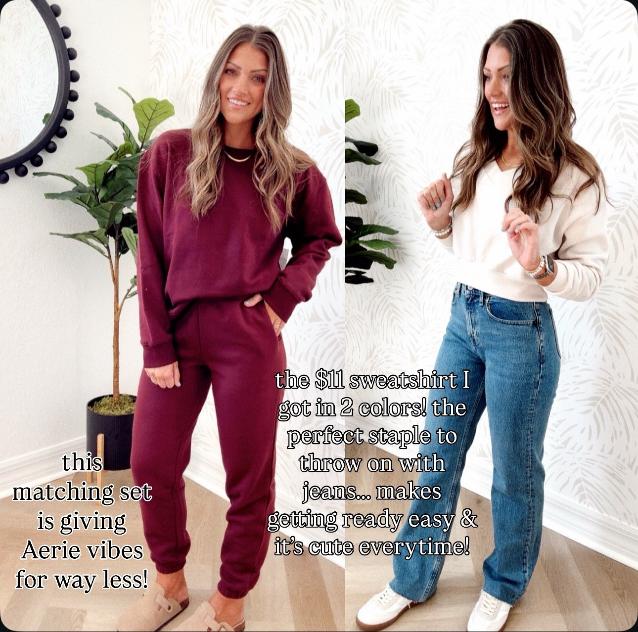 XS cropped sweatshirt & joggers. Sized up in the sweatshirt! 