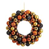 19in. Halloween Shatterproof Jack-o'-Lantern Pumpkin Ornament Wreath | Amazon (US)