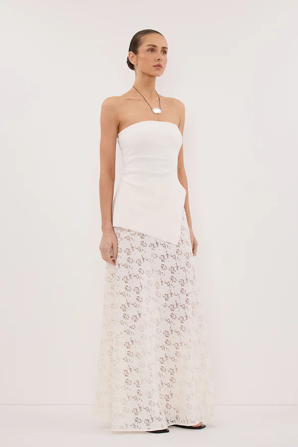 LOULA WHITE LACE SKIRT | DISSH