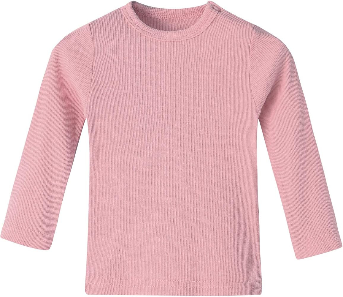 Baby Long Sleeve Shirts Infant Toddler Tshirt Ribbed Undershirts for Girls Boys Clothes 6 Months-... | Amazon (US)