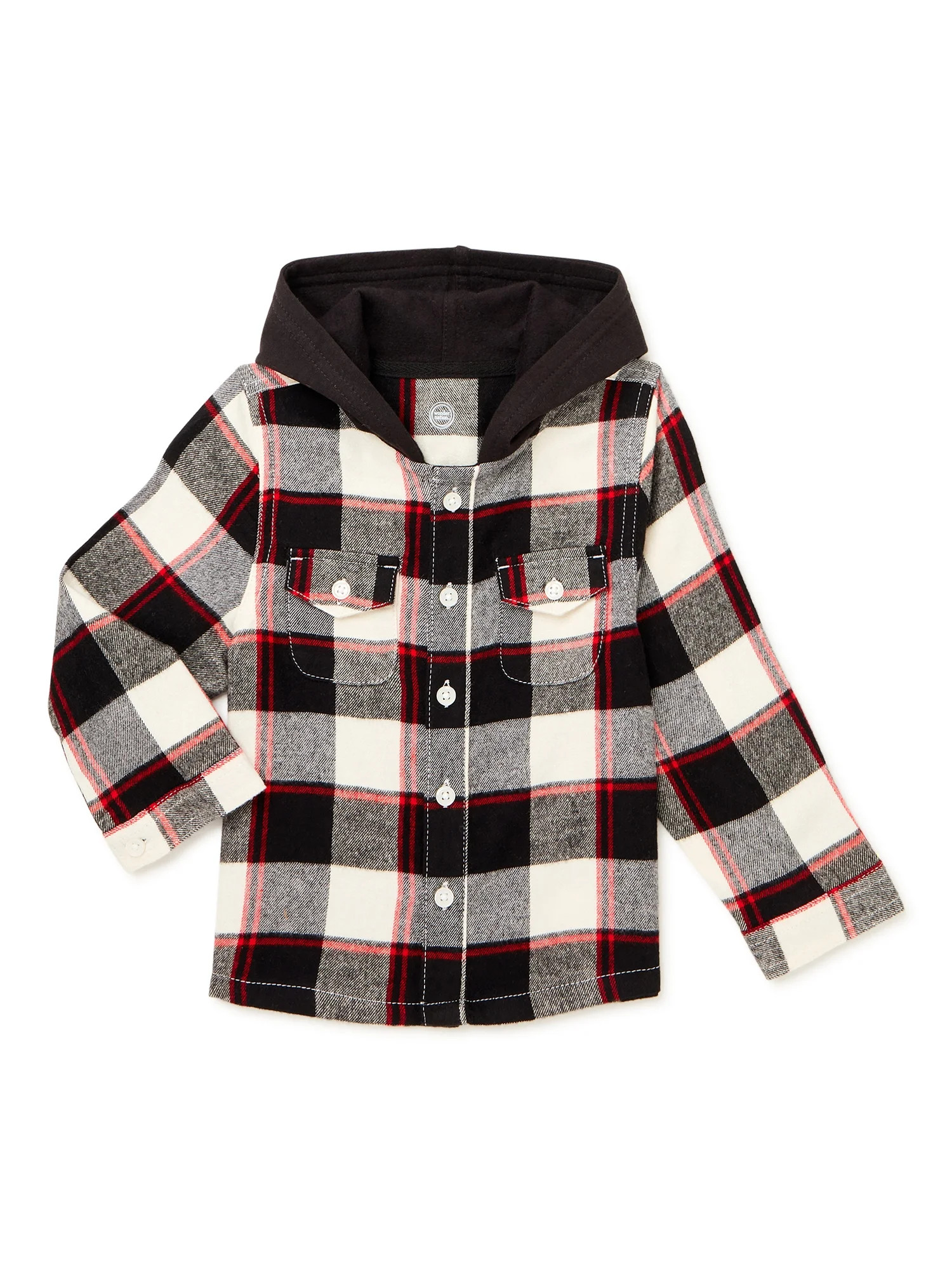 Wonder Nation Baby Boy and Toddler Boy Hooded Flannel Shirt, 12M-5T - Walmart.com | Walmart (US)