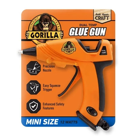 Gorilla Hot Glue Gun Mini - Dual Temp Mini Size Hot Glue Gun with Precision Nozzle | Walmart (US)