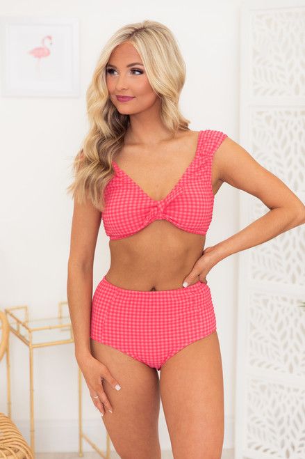 Just A Little Crush Coral Two Piece Swimsuit | The Pink Lily Boutique