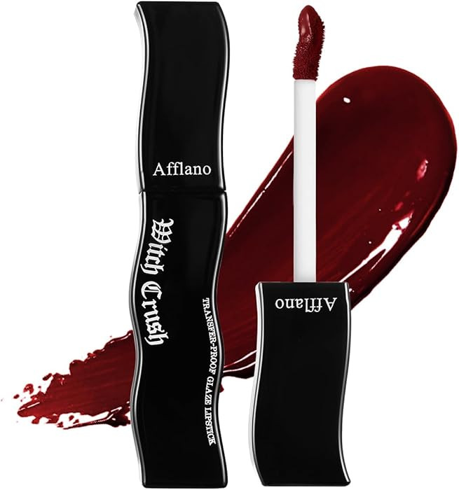 Burgundy Gothic Lip Gloss - Long Lasting Moisturizing Dark Red Lipstick, Highly Pigmented Instant... | Amazon (US)
