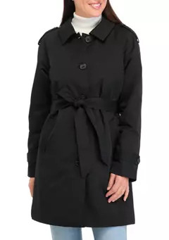 Ellen Tracy Women's Coated Gab Trench with Polyfill Insulation | Belk