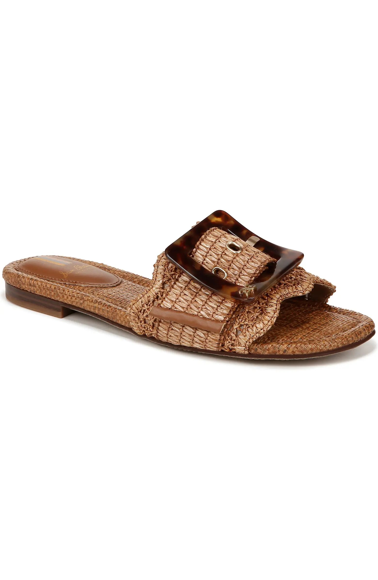 Sam Edelman Bambi Raffia Buckle Slide Sandal (Women) | Nordstrom | Nordstrom