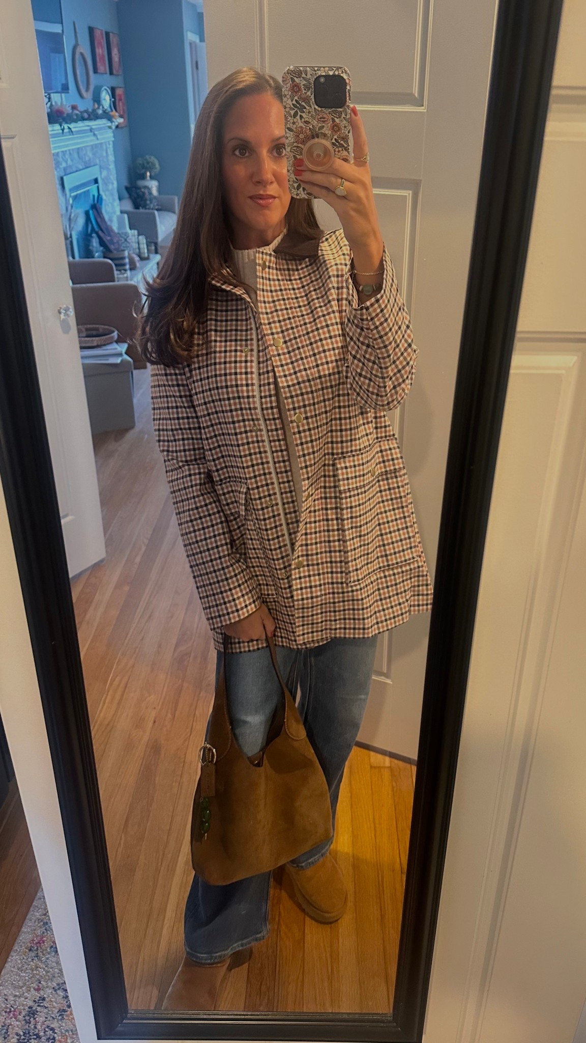 New #Loft plaid barn jacket, a cozy sweater and #Uggs = quintessential fall look!

#LTKWorkwear #LTKSeasonal #LTKStyleTip