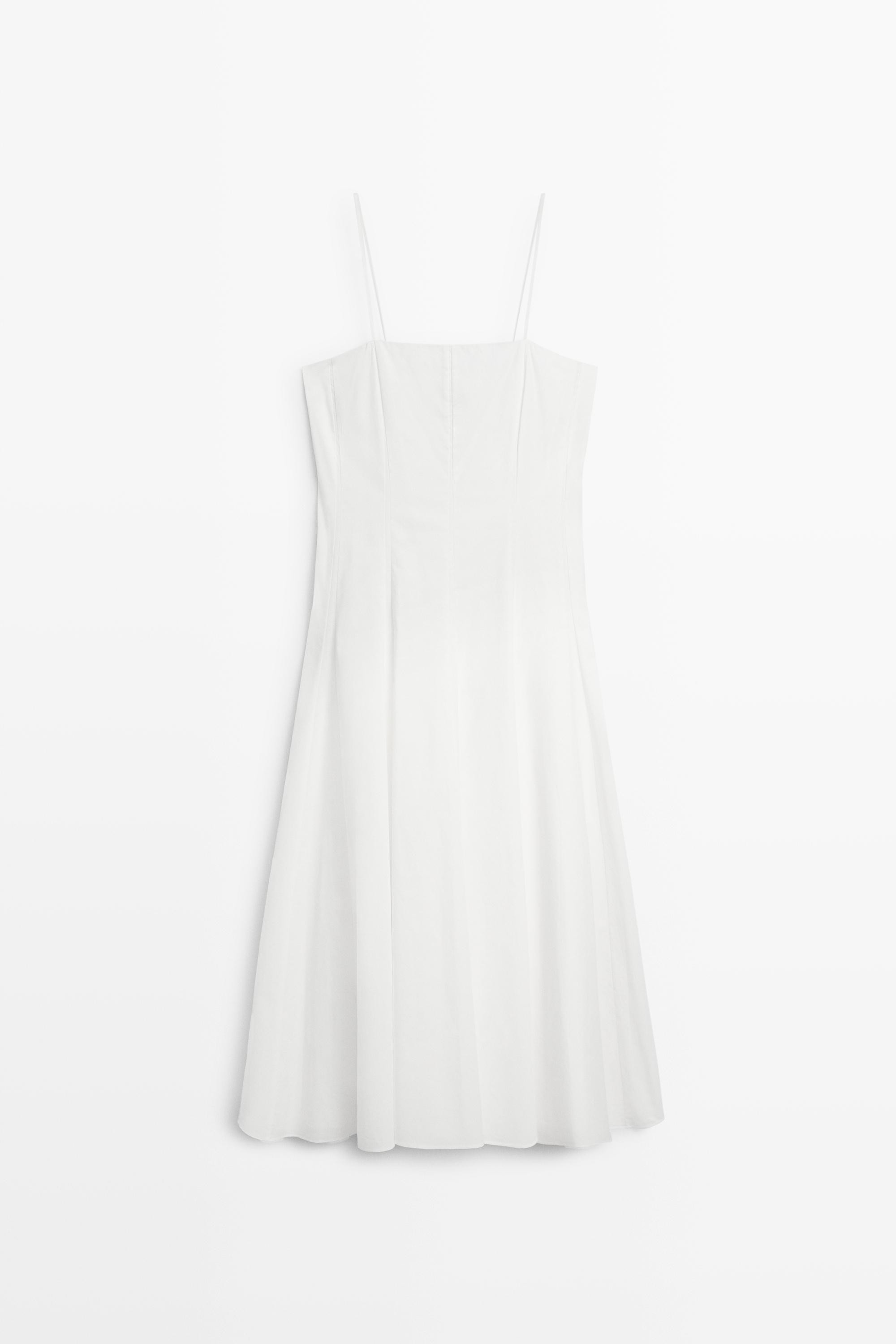 Poplin strap midi dress | Massimo Dutti UK